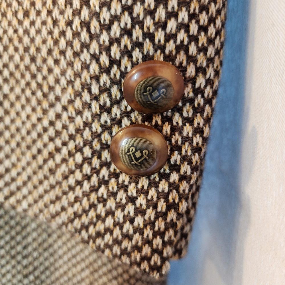 Vintage Women's 10 Basler 100% Lambswool Blazer Brown Single Breasted Pocketed - Picture 10 of 14